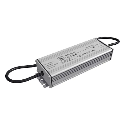 EVN LED-Netzgerät K24075 | 24V DC | 0,1–75W | IP67 | Metallgehäuse | für Außenbereich & Möbelbau | 186x64x40mm | Grau