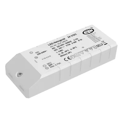 EVN LED-Netzgerät SLK24018 | 24V DC | 0,1–18W | IP20 | Kunststoffgehäuse | nicht dimmbar | Weiß