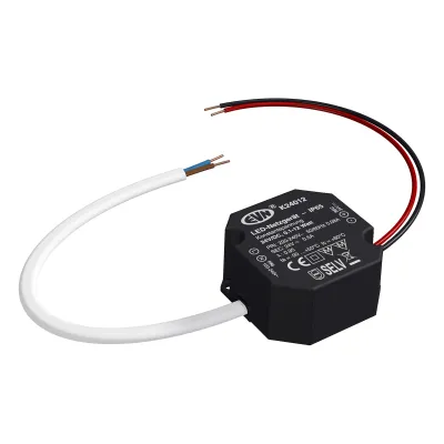 EVN LED-Netzgerät K24012 | LED-Trafo 24V DC 0,1–12W | IP65 | kompakt | Kunststoffgehäuse | für Außeneinsatz | schwarz