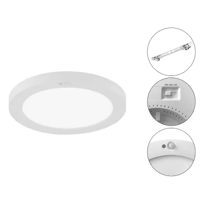 EVN LED Panel LPRV170125BM | rund | 12W | 3000-6000K CCT | 960lm | Bewegungsmelder | IP44 | Ø165mm | weiß