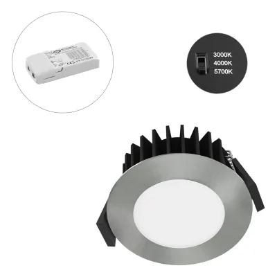 EVN LED Deckeneinbauleuchte L54D101325 | 10W | 1014lm | 3000-5700K | DALI dimmbar | IP54 | Ø85mm | Chrom
