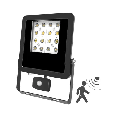 EVN LED-Strahler LFE300902BM | 30W | 3450lm | Bewegungsmelder | 3000K Warmweiß | IP44 | schwenkbar | schwarz