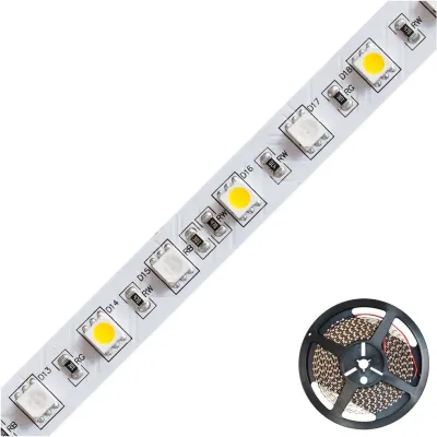 EVN LED-Stripe 5m RGBW 24V DC | 14,4W/m | 3000K warmweiß | 60 LEDs/m | dimmbar | IP20 | selbstklebend