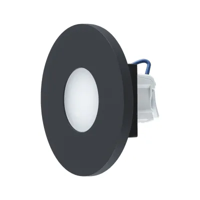 EVN LED Wandeinbauleuchte LR01802A | 1,8W | 230V | 55lm | 3000K warmweiß | IP44 | Edelstahlrahmen | anthrazit