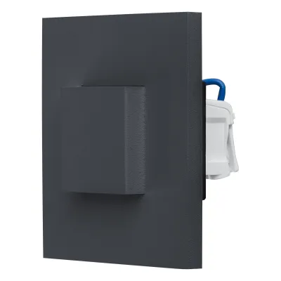 EVN LED-Wandeinbauleuchte LQ41802AD | 1,8W 3000K | 55lm | IP44 | Edelstahl | Einbaudurchmesser 55mm | anthrazit