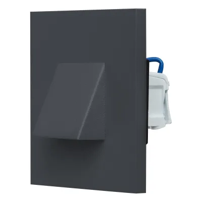EVN LED-Wandeinbauleuchte LQ41802AE | 1,8W 3000K 55lm | IP44 | Edelstahl | 76x76mm | Einbauleuchte anthrazit