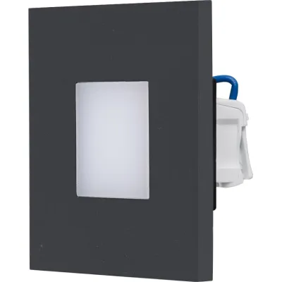EVN LED-Wandeinbauleuchte LQ41802A | 1,8W 3000K 55lm | IP44 | Edelstahl anthrazit | 76x76mm | Orientierungslicht