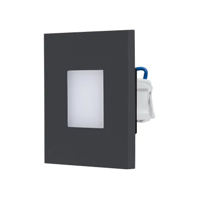 EVN LED-Wandeinbauleuchte LQ41802A | 1,8W 3000K 55lm | IP44 | Edelstahl anthrazit | 76x76mm | Orientierungslicht