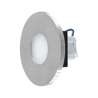 EVN LED-Wandeinbauleuchte | 1,8W | 3000K warmweiß | 55lm | IP44 | Edelstahl rund | magnetischer Rahmen