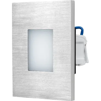 EVN LED Wandeinbauleuchte LQ41802 | 1,8W | 3000K | IP44 | Edelstahl | 55lm | 76x76mm | Orientierungsleuchte