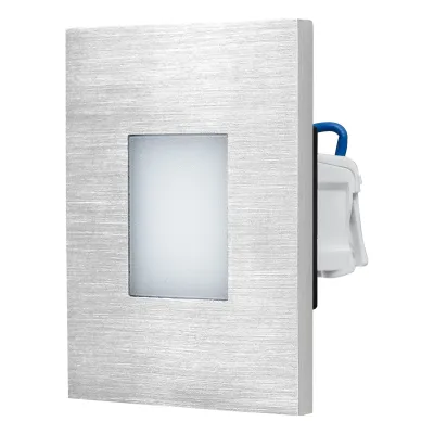 EVN LED Wandeinbauleuchte LQ41802 | 1,8W | 3000K | IP44 | Edelstahl | 55lm | 76x76mm | Orientierungsleuchte