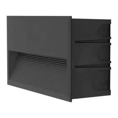 EVN LED Wandeinbauleuchte WEE65101602 | Orientierungsleuchte IP65 | 10W 3000K 350lm | Aluminium anthrazit