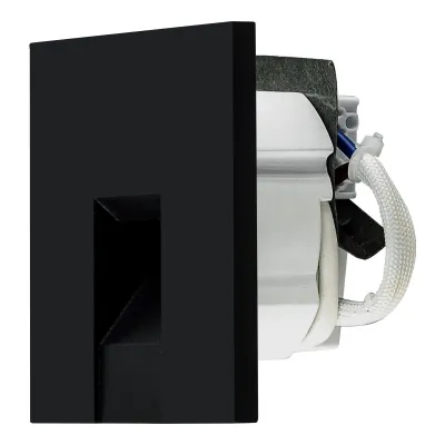 EVN LED Wandeinbauleuchte W240902 | 1,5W 3000K 70lm | Orientierungsleuchte | Aluminium schwarz | IP20 | CRI 90-100