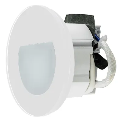 EVN LED Wandeinbauleuchte W800102 | 1,5W | 3000K warmweiß | rund Ø78mm | Glas opal | IP20 | Orientierungsleuchte | weiß