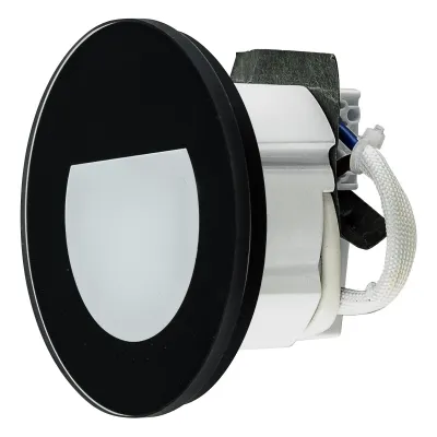 EVN LED-Wandeinbauleuchte W800902 | 1,5W | 3000K warmweiß | 35lm | rund | IP20 | Ø78mm | Aluminium | schwarz