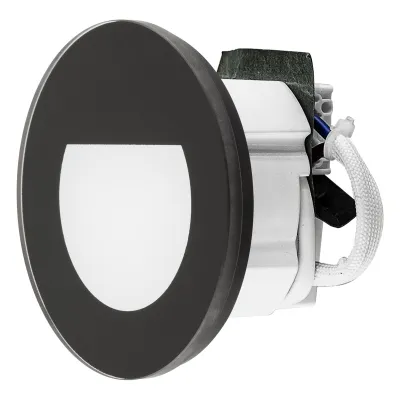 EVN LED-Wandeinbauleuchte W800902 | 1,5W | 3000K warmweiß | 35lm | rund | IP20 | Ø78mm | Aluminium | schwarz