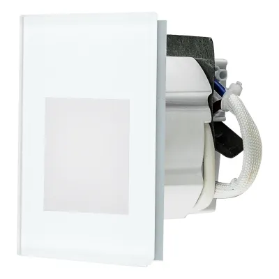 EVN LED Wandeinbauleuchte W840102 | 1,5W | 3000K warmweiß | IP20 | 35lm | eckig | Glas opal | weiß | 78x78mm