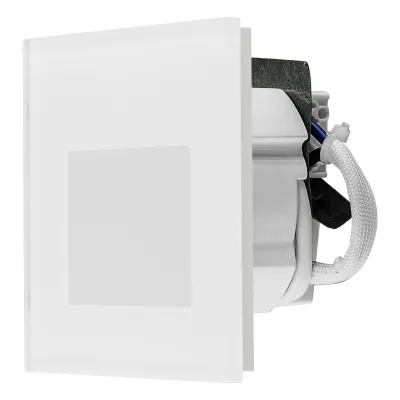 EVN LED Wandeinbauleuchte W840102 | 1,5W | 3000K warmweiß | IP20 | 35lm | eckig | Glas opal | weiß | 78x78mm