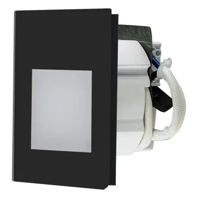 EVN LED-Wandeinbauleuchte W840902 | Orientierungsleuchte | 1,5W 3000K 35lm | IP20 | 78x78mm | Aluminium | schwarz