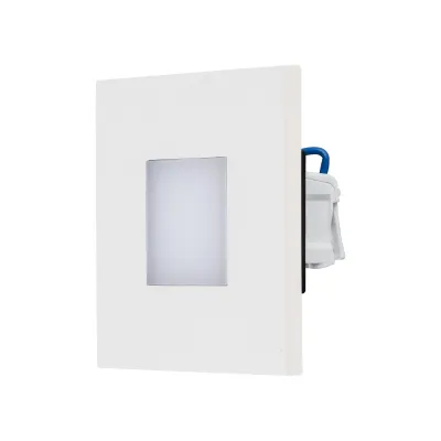 EVN LED-Wandeinbauleuchte LQ41840W | Orientierungsleuchte IP44 | 1,8W 4000K 65lm | Edelstahl weiß | 76x76mm