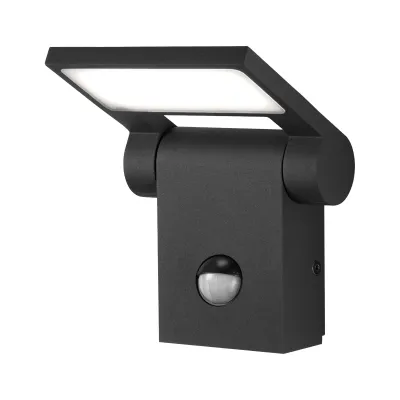 EVN LED-Wandleuchte WL54151002S | Bewegungsmelder & Dämmerungssensor | 10W 600lm 3000K | schwenkbar | IP54 | anthrazit