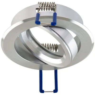 EVN Einbaustrahler 695014 | Deckeneinbauleuchte schwenkbar 40° | GX5,3 | 50W | Aluminium massiv | rund | IP20 | silber