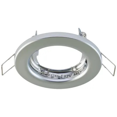 EVN Einbaustrahler 513014 | Deckeneinbauleuchte GX5,3 | 12V | max. 50W | rund | IP20 | chrom matt | Stahl