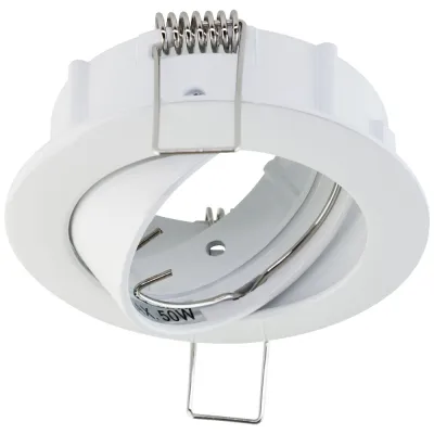 EVN Einbaustrahler 515001 | Halogen NV 50W GX5,3 | rund | schwenkbar | Aluminium | Ø82mm | 12V | IP20 | weiß