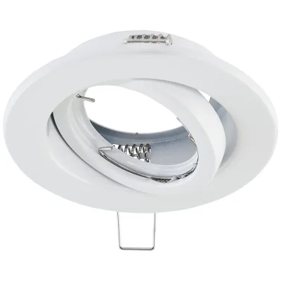 EVN Einbaustrahler 517001 | Schwenkbare Halogen-Deckeneinbauleuchte GX5.3 50W 12V Ø105mm IP20 weiß