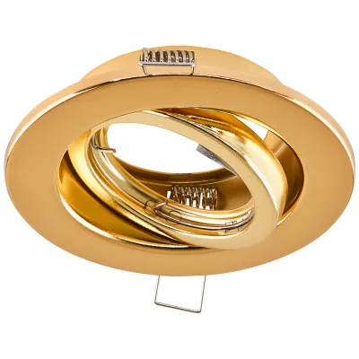 EVN Lichttechnik Einbaustrahler 517421 | Halogen 50W GX5.3 | schwenkbar | rund | 80mm | Stahl gold | IP20