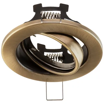 EVN Einbaustrahler 751422 | Halogen Deckeneinbauleuchte schwenkbar GX5.3 50W 12V | IP20 | Stahl | Ø89mm | altmessing