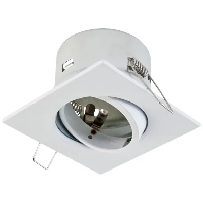 EVN NV-Einbauleuchte 1x50W GU5,3 759.401 weiß 90x90mm Et:55mm H:60mm mit Stahlei