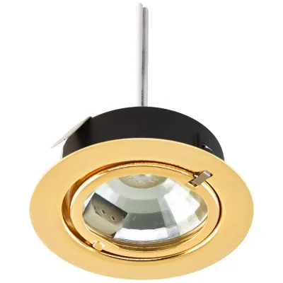 EVN Möbeleinbauleuchte 425421 | Halogen G4 Fassung 12V | Einbau Ø60mm | IP20 | max. 20W | Glasabdeckung | Gold