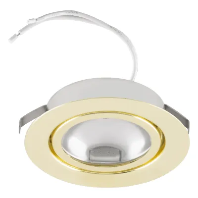 EVN Möbeleinbauleuchte 425421 | Halogen G4 Fassung 12V | Einbau Ø60mm | IP20 | max. 20W | Glasabdeckung | Gold
