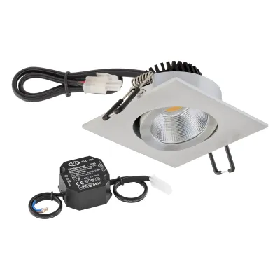 EVN P-LED Deckeneinbauleuchte 3000K 230V quad.alu PC24N61402