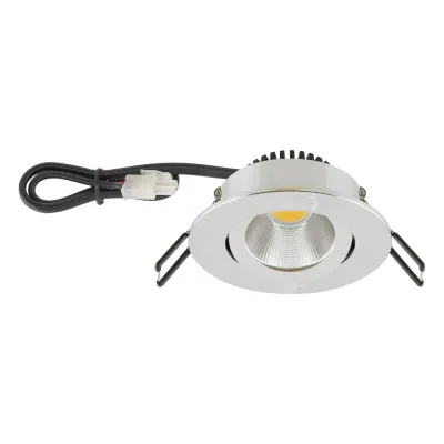 EVN Lichttechnik LED-Einbaustrahler PC20061102 | 6W | 3000K warmweiß | 620lm | schwenkbar | rund | Ø68mm | IP20 | Chrom