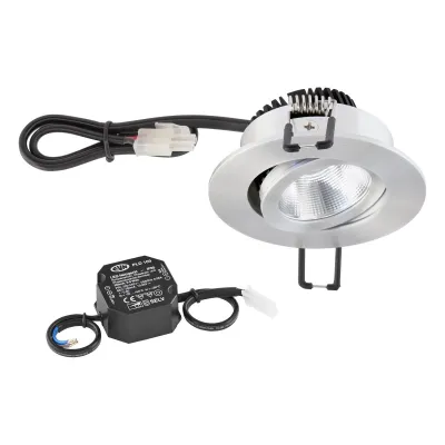 EVN LED Deckeneinbauleuchte PC20N91427 | 8,4W 2700K 960lm | schwenkbar | dimmbar | Aluminium | Ø83mm Einbau 68mm