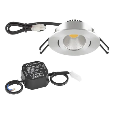 EVN P-LED Deckeneinbauleuchte 4000K 230V rund alu PC20N61440