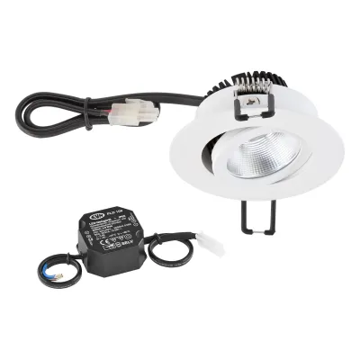 EVN LED-Einbaustrahler PC20N60140 | 6W | 4000K neutralweiß | dimmbar | schwenkbar | 683lm | rund | IP20 | weiß