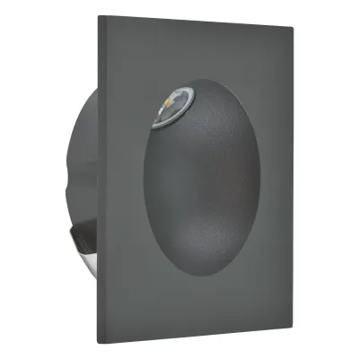 EVN LED Wandeinbauleuchte P5415402 | Orientierungsleuchte 2W 112lm 3000K | IP54 | Aluminium anthrazit | Ø60mm