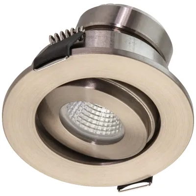 EVN LED-Deckeneinbauleuchte P44031302 | Downlight 3W 3000K warmweiß | 230lm | schwenkbar | IP44 | Edelstahl