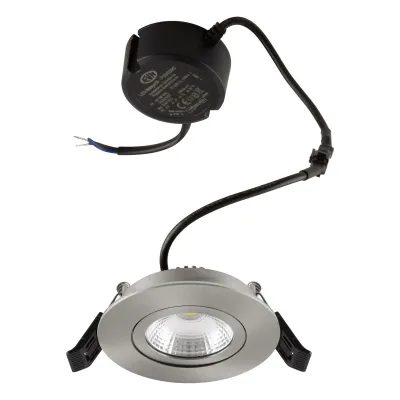 EVN LED-Einbaustrahler PS54061302 | Deckeneinbauleuchte schwenkbar | 5,5W 3000K 662lm | IP54 | CRI90 | Edelstahl