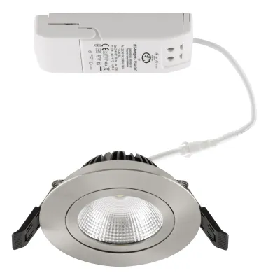EVN LED Einbaustrahler PS54101302 | 10W | 1237lm | 3000K warmweiß | schwenkbar | dimmbar | IP54 | Ø103mm | Edelstahl