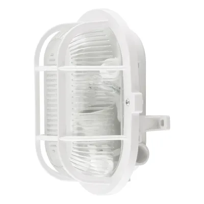 EVN Ovalanbauleuchte SA2701 | LED Wandleuchte E27 | IP54 Feuchtraum geeignet | 230V | Kunststoff | Glasabdeckung | weiß