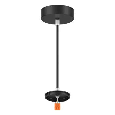 EVN Seilabhängung CAPE3509 | Pendelleuchten-Zubehör | 150 cm Textilkabel | Baldachin Ø105 mm | schwarz