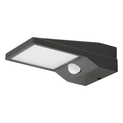 EVN Solar LED-Wandleuchte WAS541502 | 1W 96lm 3000K | Bewegungsmelder | IP54 | Aluminium anthrazit | Außenbereich