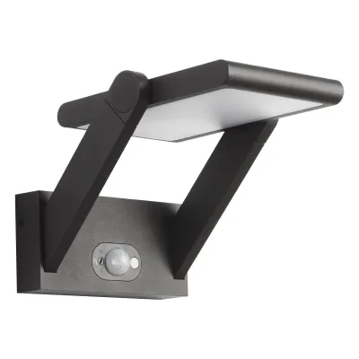 EVN Solar-LED-Wandleuchte PAS541502 | 1,6W 150lm 3000K IP54 | Bewegungsmelder & Dämmerungssensor | anthrazit