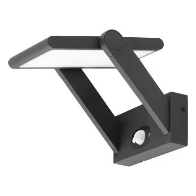 EVN Solar-LED-Wandleuchte PAS541502 | 1,6W 150lm 3000K IP54 | Bewegungsmelder & Dämmerungssensor | anthrazit