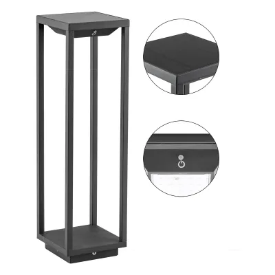 EVN Solar Wegeleuchte WLS50451502 | LED Außenleuchte 500mm | 120lm 3000K IP54 Aluminium anthrazit | Gartenbeleuchtung