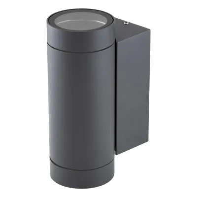 EVN Wandleuchte 637216N | Up & Down Light | 2-flammig | GU10 | 2x11W | IP54 | Aluminium anthrazit | Außenwandleuchte